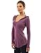 PattyBoutik Women's Hoodie Curve Hem Tunic Top (Heather Purple S)