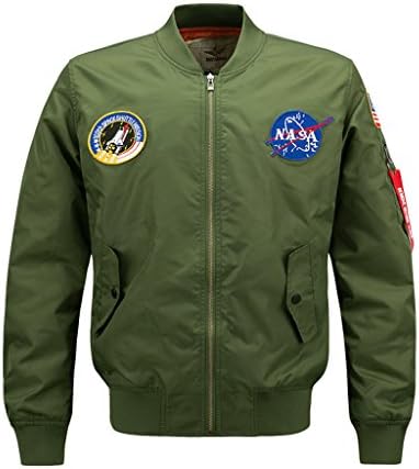 SMWOOD Men's Classic MA-1 Lightweight Bomber Jacket with Patches