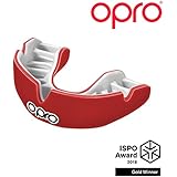 OPRO Power-Fit Mouthguard | Adult Handmade Gum Shield for Football, Rugby, Hockey, Wrestling, and Other Combat and Contact Sports - 18 Month Dental Warranty (Ages 10+) (Red)