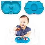 Nummy Bowl - 100% Pure Platinum Silicone Bowl with Hidden Suction Cup for Babies and Toddlers | BPA and Phthalate Free | Microwave and Dishwasher Safe (Puppy Pal Collection, Blue)