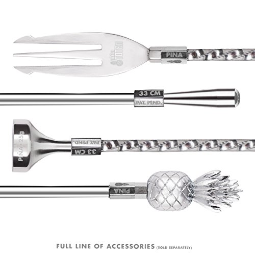Piña Barware Totem Modular Cocktail Stirrer - 304 Stainless Steel Adaptable Bar Spoon (33cm Twisted Handle, 40cm Total Length) - Thumbnail 3
