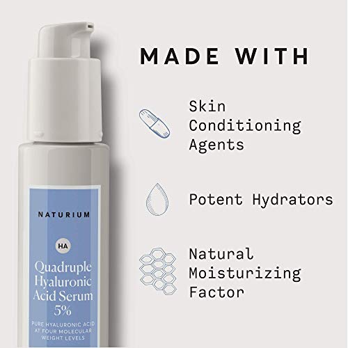 Naturium Quadruple Hyaluronic Acid Serum 5, Hydrating & AntiAging Face Moisturizer, Fragrance