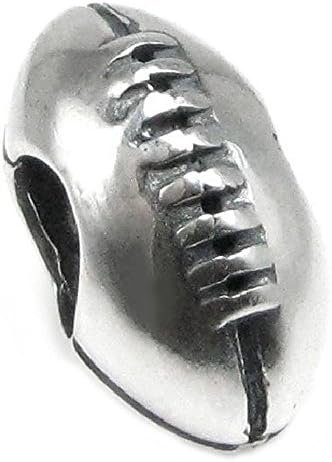 American Football 925 Sterling Silver Rugby Ball Bead Charm Fits Pandora Charm