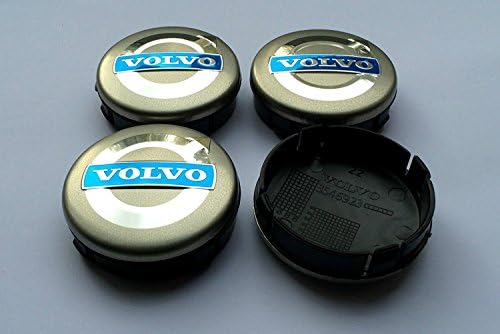 4x VOLVO ALLOY WHEELS Centre Hub 64 mm Grey Cap C70 S40 V50 S60 V60 V70 S80 XC90