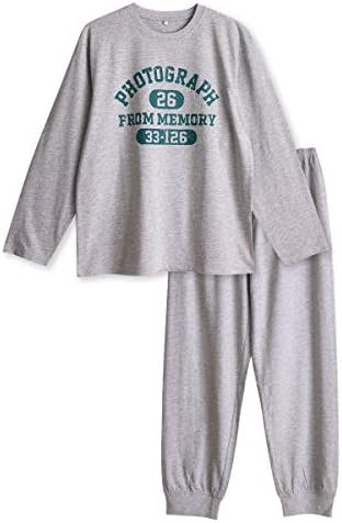 パジャマ メンズ 綿100 Tシャツ 柔らかい 快適 上下セット 長袖 アメカジ 春 夏 秋 肌に優しい 通気性 ルームウェア