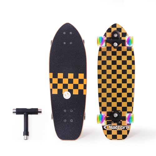 Nattork Complete Kid Skateboards 29" x 9" Youth Cruiser Skateboard for Beginners
