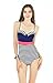 Color City Womens Halter Push Up Stripe One Piece Swimsuit Bathing suit