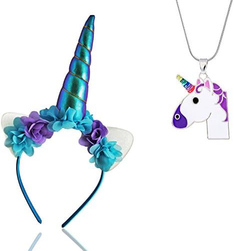 Unicorn Headband Unicorn Necklace Cosplay Costume Flowers Ears Party Headbands Party Favors