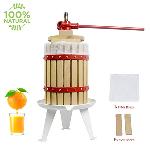 Fruit Wine Press 4.75 Gallon Solid Wood Basket Cider Press Apple Press Berries Press Wine Making Press