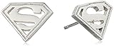 DC Comics Sterling Silver Superman Logo Stud Earrings