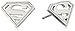 DC Comics Sterling Silver Superman Logo Stud Earrings