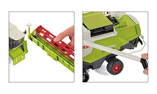 siku 4258, Claas Lexion Mähdrescher, 1:32, Metall/Kunststoff, Grün, Abnehmbares Mähwerk mit passendem Anhänger, Viele… – Bild 4