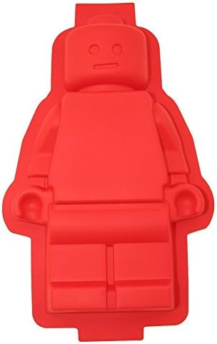 ShineVGift 1 Large Lego Figure Robot Silicone Cake Mold for Lego Lovers Red Colour