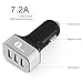1byone 7.2A / 36W 3-Port USB Car Charger with Smart IC Adapts, Safety Protection for Apple and Android Devices, Silver & Black