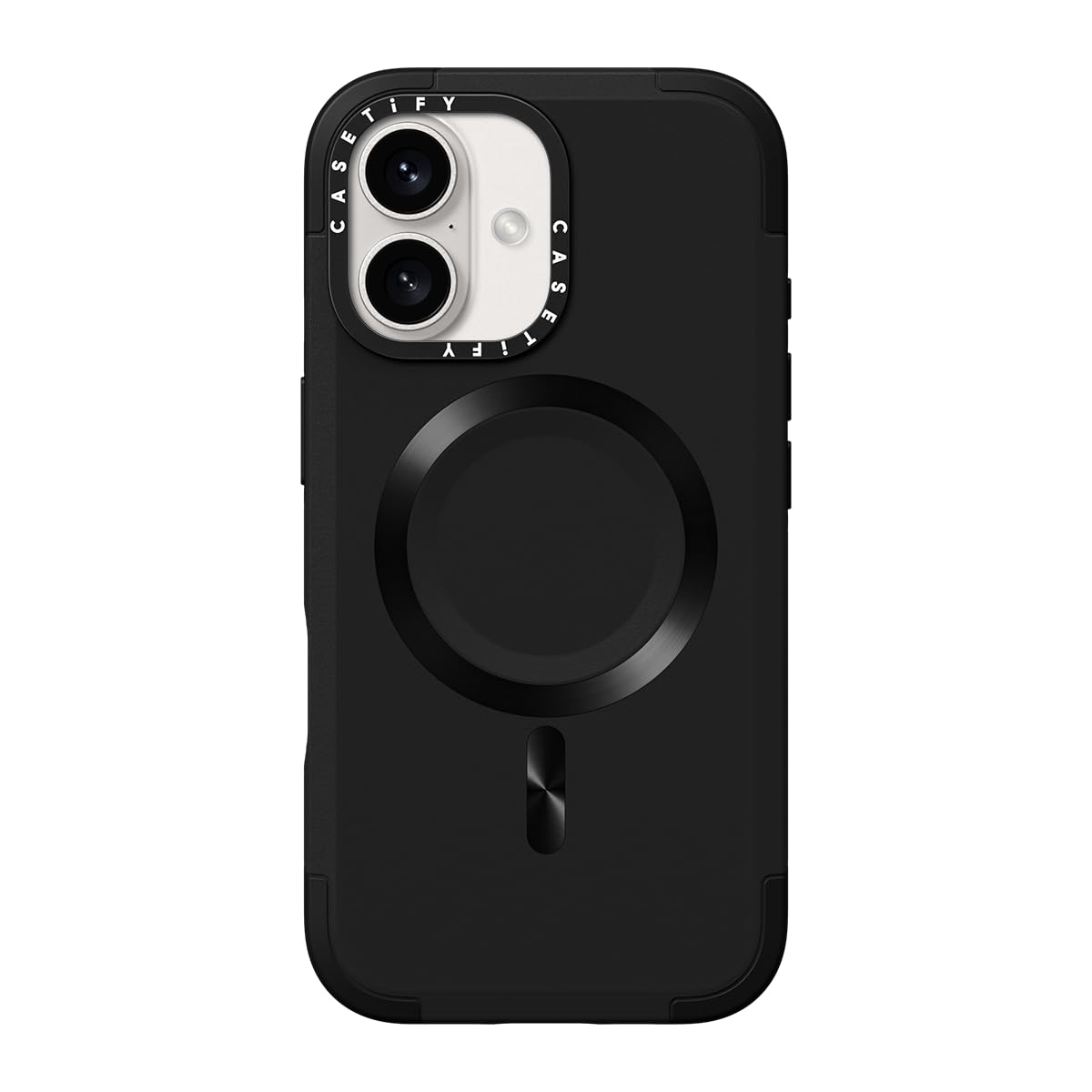 CASETiFY Force iPhone 16 Case [Slim / 6.6ft. 3X Military Grade Drop Protection/Compatible with Magsafe] - Clear Black