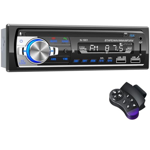 Wistrue FM Bluetooth Car Radio with 2 USB, 1 Din Car Radio Support AUX/SD/TF/MP3, Compatible with iOS/Android