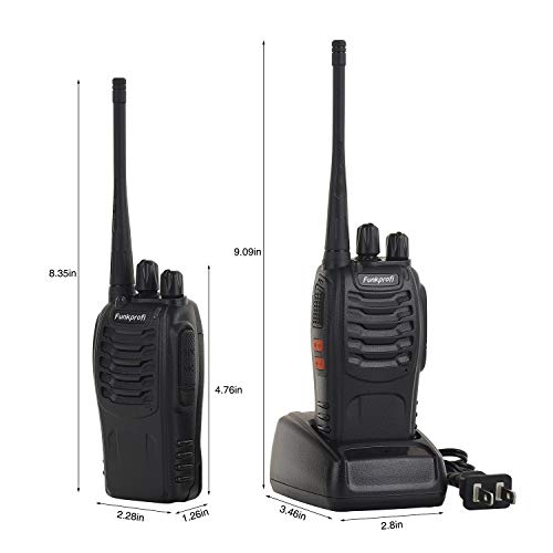 Funkprofi Rechargeable Walkie Talkies, 4 Pack Long Range UHF 400-470MHz 16 Channel Two Way Radio with Li-ion Battery, Charger and Earpiece - Thumbnail 3