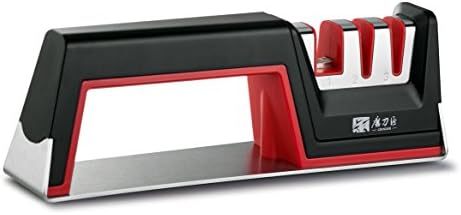 Knife Sharpener, Sunvisk Household Multi-Function 3 Stage Knife sharpener for Kitchen Knives, Bread Knives, Scissors and Various Knives of Grinding Needs