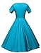 GownTown Womens 1950s Cape Collar Vintage Swing Stretchy Dresses, Seagreen, X-Large