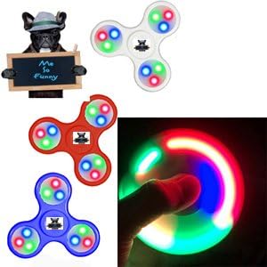 Single Pack of Premium Cool Fidget Spinners - Bright 7 Color Flashing Fidget Finger Spinner
