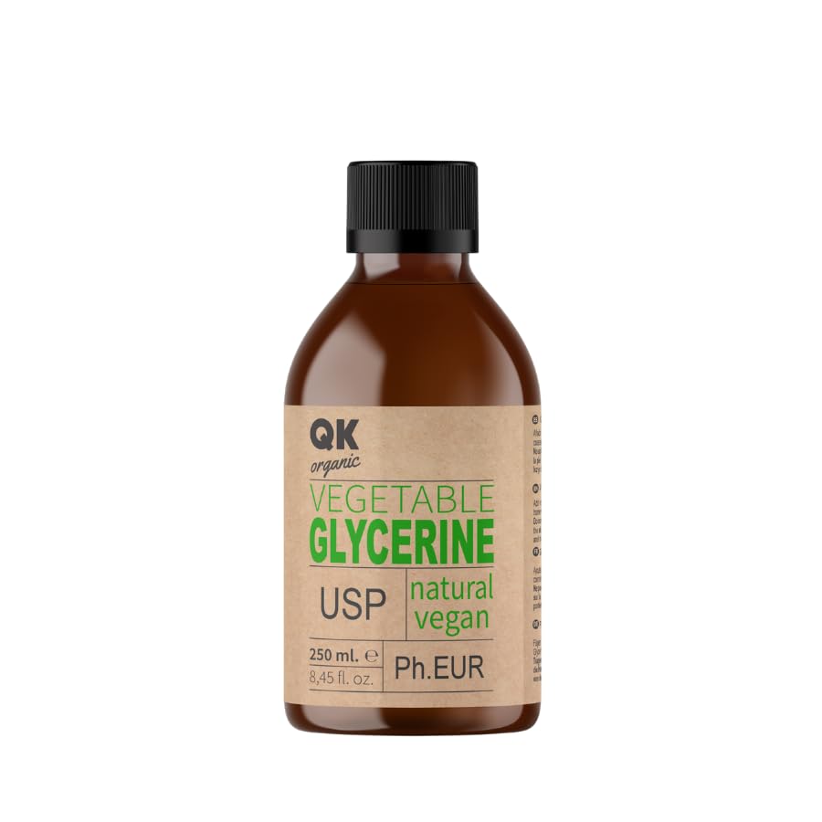 Liquid Vegetable Glycerine 250 ml - Moisturising and Smooth Hair and Skin - Cosmetic Base for Soaps, Shampoos, Creams, Homemade Crafts (250 ml)