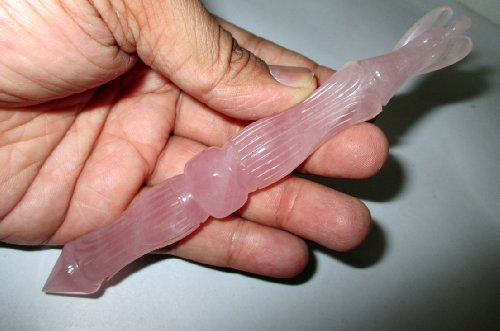 New Jet Angel Hand Carved Rose Quartz Crystal Healing Wand Free Booklet Jet Internatioal Crystal Therapy 5.5" Rare Stick Chakra Balancing Energy Reiki Meditation Massage Pagan Wicca Spiritual Tantra Metaphysical Psychic Health Wealth Prosperity Peace Divine Gift Unisex
