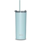 MIRA 20 oz Stainless Steel Vacuum Insulated Tumbler with Multi-Use Flip Lid & Straw - Travel Tumbler Cup for Hot or Cold Drinks - Pearl Blue