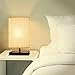 Seealle Wood Table Lamp, Minimalist Bedside Table Lamp, Simple Desk Lamp Fabric Bedside Nightstand Lamp for Bedroom, Coffee Table, Office, Dinning Table