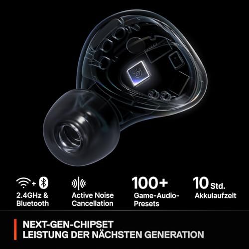 Arctis GameBuds für Xbox – Wireless In Ear Gaming Kopfhörer – 2,4GHz + BT 5.3 – ANC/Transparenzmodus –Wasserbeständig IP55 – 40H Batterie – Drahtloses Laden –Xbox, PS5, PC, Switch 2, Mobil