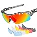 Polarized Sports Sunglasses with 6 Interchangeable Lenses, Tsafrer Tr90 Unbreakable Sunglasses for Men and Women Cycling, Driving, Running Golf