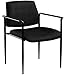 Boss Office Products Square Back Fabric Dimond Stacking Chair with Arms in Black