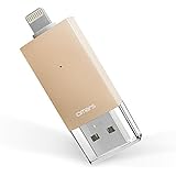iPhone Lightning Flash Drive 64GB, Omars USB 3.0 External Storage Memory Stick Adapter Expansion for iPad iOS PC Macbook Gold [Apple MFI Certified]