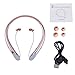 Bluetooth Headphones Wireless Headset Retractable Stereo Neckband Earbuds with Mic (12 Hours Play Time, Bluetooth 4.1, Noise Canceling, Rose)