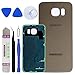 LUVSS New Back Glass Replacement for [Samsung Galaxy S6] G920 (All Carriers) Rear Cover Glass Panel Case Door Housing with Opening Tools Kit (Gold)