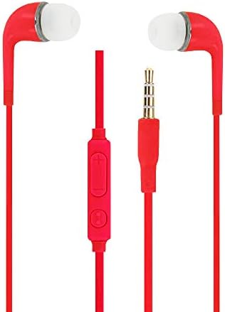 Blackview BV9700 Pro Red Ultra Comfort Noise Isolating Silicone In-Ear Headphones with Volume Control and Microphone