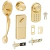 MiLocks BTF-02P Digital Deadbolt Door Lock and Passage Handle Set Combo with Keyless Entry via Keypad Code for Exterior…