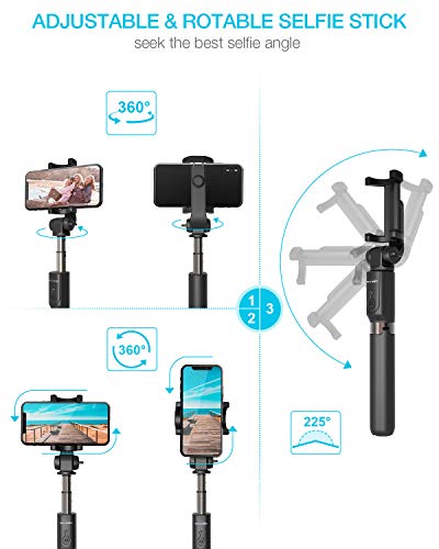image for Selfie Stick Bluetooth, BlitzWolf Extendable Selfie Stick Tripod with 