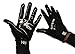 EliteTek Kids RG-14 Super Tight Fitting Football Gloves - Youth Sizes - Easy Slip On Design No Wrist Strap (Black, Youth S)