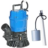 Tsurumi semi-Vortex Submersible Trash Pump w/Agitator, 1/2hp, 115V, 2" Discharge Blue - HS2.4S-62 HS2.4S; with a SJE Rhombus PumpMaster 1002732 20FT (Normally Open/Pump Down)