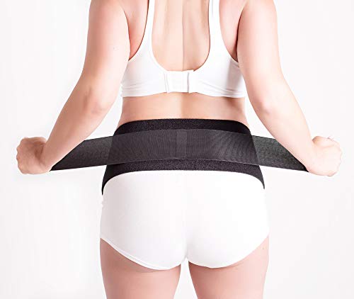 CABEA Babybellyband Sport Pregnancy Maternity Belt Abdominal Hip Back Support Black (Medium 8-10 up to 45" Waist, Black) - Thumbnail 4