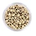 200Pcs Beads Silicone Aluminium Micro Nano Rings 3mm Lined For I Tip/Nano Hair Extensions Tool Beads (1 Bottle, Blonde Color)