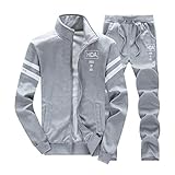 Men's 2 Two Piece Outfits Casual Track Suit Jacket+ Pants Jogger Set