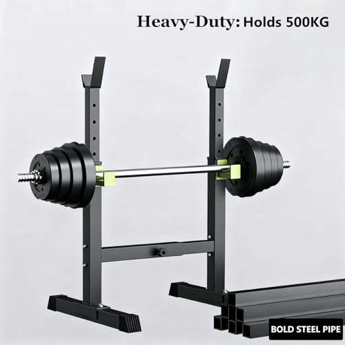Adjustable Power Squat Rack, Bench Press Rack, Barbell Rack Stand for Home Gym Strength Training Fitness Workout, 230kg Max Load