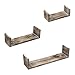 Chiaravita Vintage Rustic Torched Wood Hanging Wall Mount Floating Shelves – 3 Piece Farmhouse White Washed Home Decor Shelf for Kitchen, Bedrooms, or Bathroom
