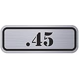 RDW (4X .45 Metallic Ammo Can Badge Sticker Self Adhesive Label 3M Bullet 40 - Silver