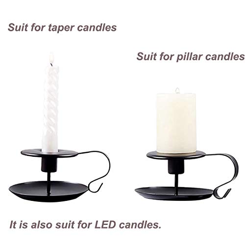 Wrought Iron Taper Candle Holder, Black Candlestick Holders, Candle