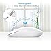 cimetech Rechargeable Wireless Mouse for Laptop, 2.4G Computer Mouse Cordless Optical Mice, Slim Quiet Wireless Mouse with USB Nano Receiver, 5 Adjustable DPI 2400/2000/1600/1200/800 (White&Sliver)