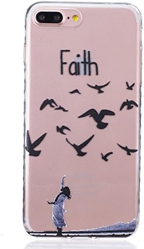 iPhone 8 Plus Case, iPhone 7 Plus Case, Art Design Anti-Slip Soft Rubber Gel Bumper Flexible TPU Slim Fit Thin Cover Case for Apple iPhone 7/8 Plus 5.5 inch ( Color : Bird women )