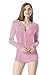 Moxeay V-Neck One Piece Bodysuit Long Sleeve Bodycon Rompers (Large, Pink)