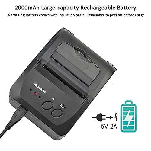 Bluetooth Receipt Printer, 58mm Mini Portable Personal Bill Printer